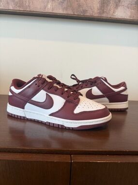 Nike Dunk Low DV0833-115 Redwood Maroon White Leather Low Top Sneaker 2024